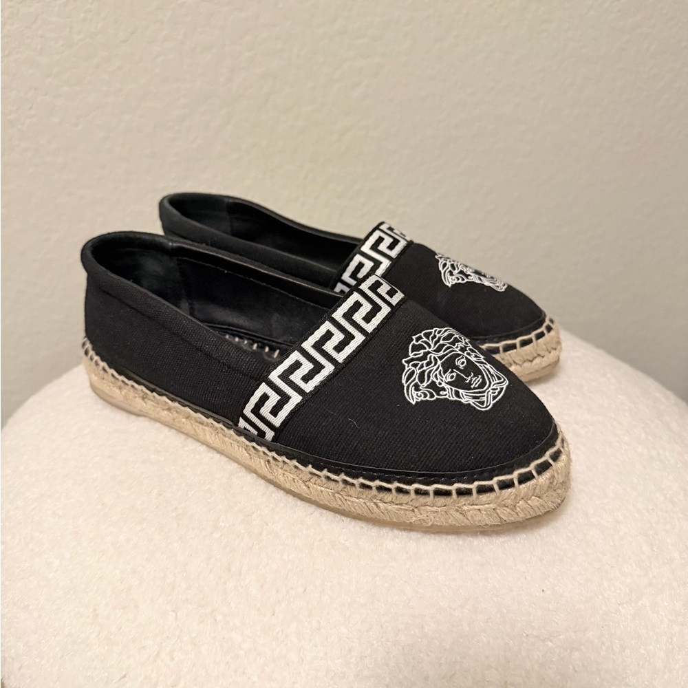 Versace Women’s Black Medusa Espadrille Flats - Picture 2 of 5